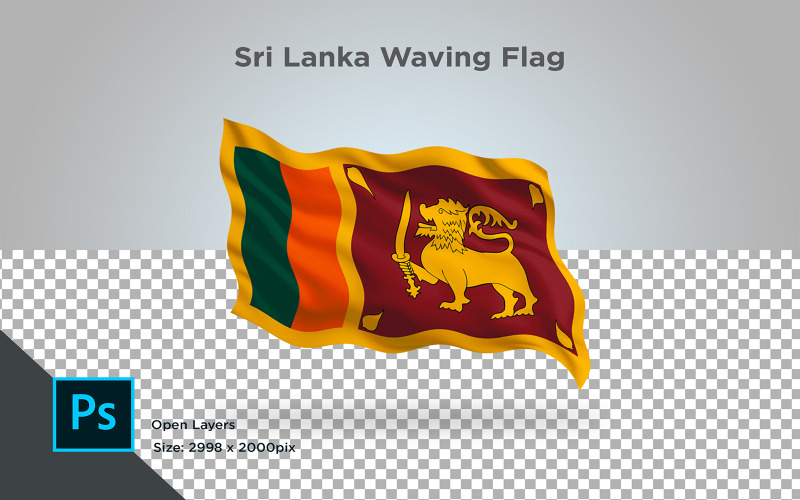 Drapeau ondulant du Sri Lanka - Illustration