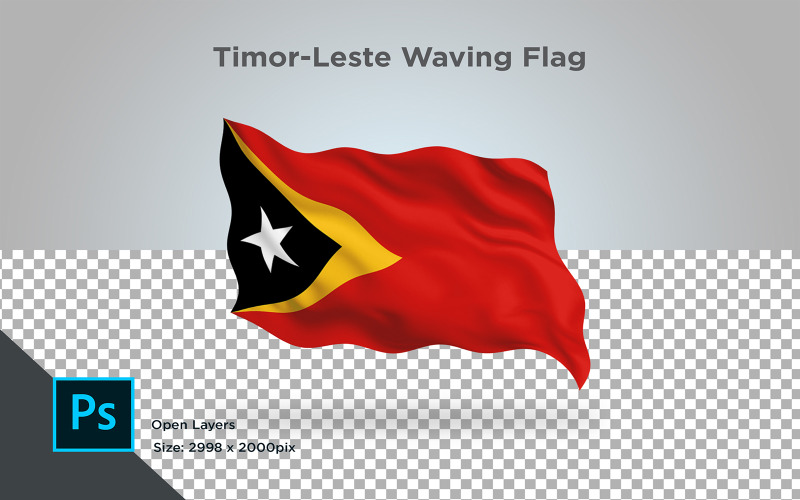 Flaga Timoru Wschodniego - ilustracja