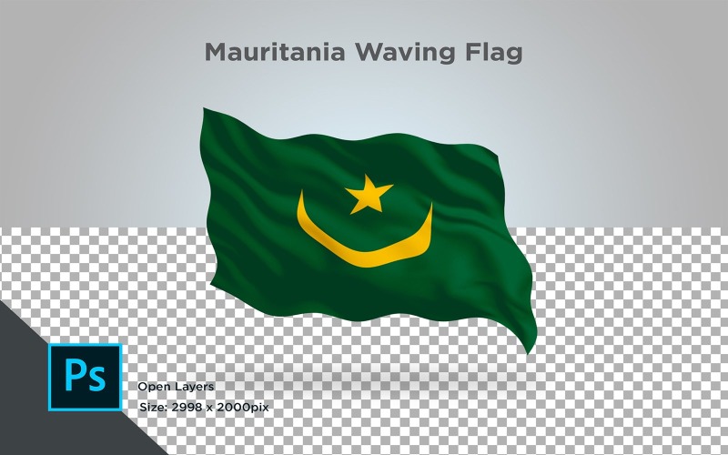 Mauretanien viftande flagga - illustration