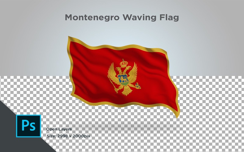 Download Иллюстрация "Montenegro Waving Flag - Illustration" / Montenegro Waving Flag - Illustration - Иллюстрация на тему графика montenegro,national,patriotic,europe,asia,republic,map,flag,country,cartography,geography,nation,illustration,graphic,vector,state,world,isolated,symbol,border