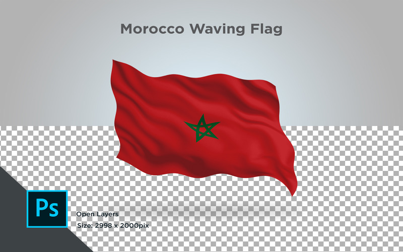 Download Иллюстрация "Morocco Waving Flag - Illustration" / Morocco Waving Flag - Illustration - Иллюстрация на тему графика morocco,national,patriotic,europe,asia,republic,map,flag,country,cartography,geography,nation,illustration,graphic,vector,state,world,isolated,symbol,border