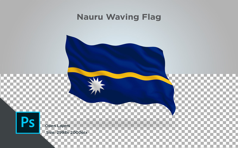 Nauru mává vlajkou - ilustrace