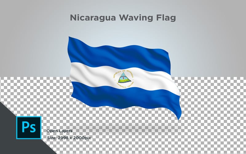 Download Иллюстрация "Nicaragua Waving Flag - Illustration" / Nicaragua Waving Flag - Illustration - Иллюстрация на тему графика nicaragua,national,patriotic,europe,asia,republic,map,flag,country,cartography,geography,nation,illustration,graphic,vector,state,world,isolated,symbol,border