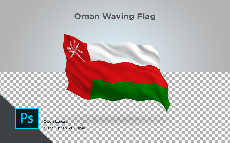 Oman zwaaien vlag - illustratie
