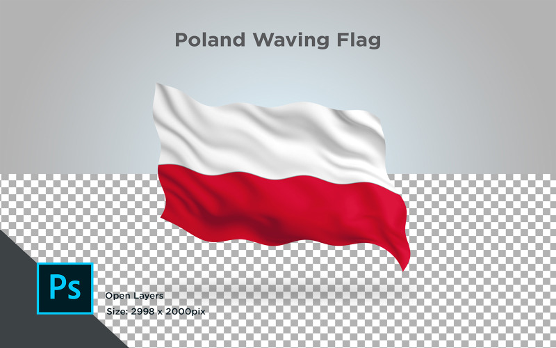 Польша развевающийся флаг - Иллюстрация