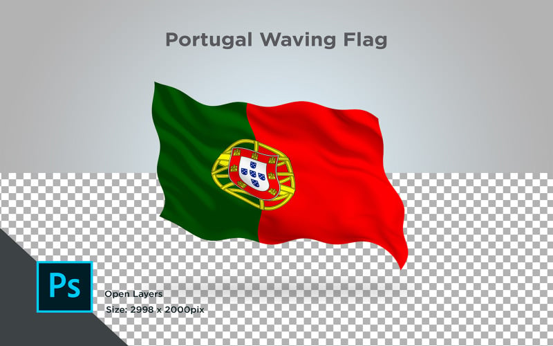 Portugal, agitant le drapeau - illustration