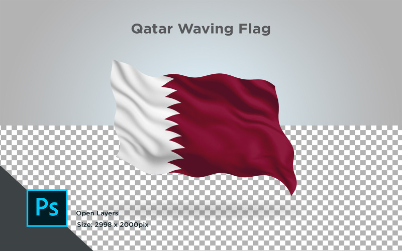 Qatar viftande flagga - illustration