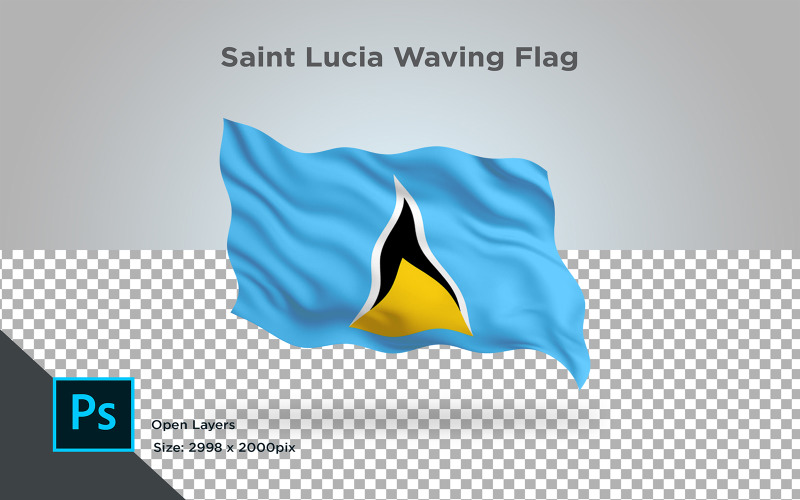 Download Иллюстрация "Saint Lucia Waving Flag - Illustration" / Saint Lucia Waving Flag - Illustration - Иллюстрация на тему графика saint lucia,national,patriotic,europe,asia,republic,map,flag,country,cartography,geography,nation,illustration,graphic,vector,state,world,isolated,symbol,border