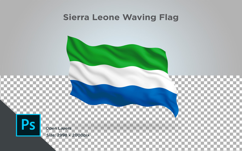 Download Иллюстрация "Sierra Leone Waving Flag - Illustration" / Sierra Leone Waving Flag - Illustration - Иллюстрация на тему графика sierra leone,national,patriotic,europe,asia,republic,map,flag,country,cartography,geography,nation,illustration,graphic,vector,state,world,isolated,symbol,border