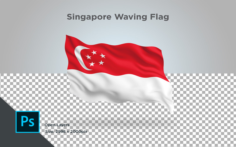 Сінгапур, розмахуючи прапором - ілюстрація