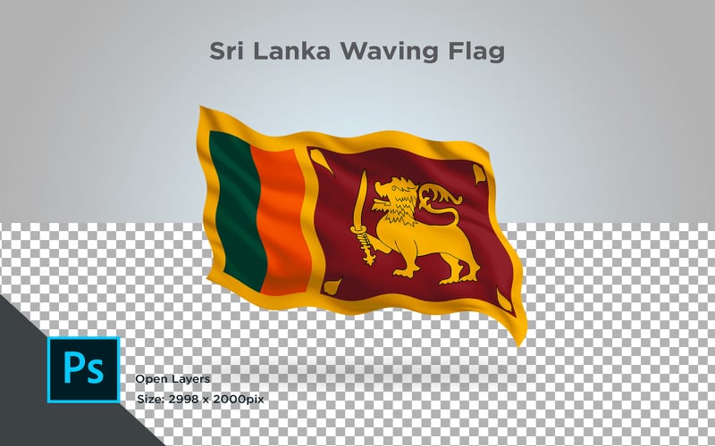 Sri Lanka viftande flagga - illustration