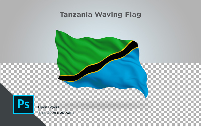 Download Иллюстрация "Tanzania Waving Flag - Illustration" / Tanzania Waving Flag - Illustration - Иллюстрация на тему графика tanzania,national,patriotic,europe,asia,republic,map,flag,country,cartography,geography,nation,illustration,graphic,vector,state,world,isolated,symbol,border