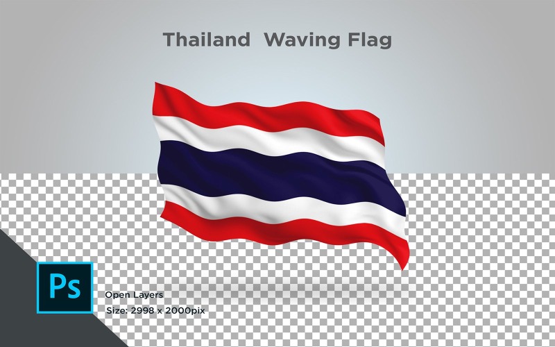 Thaiföld hullámzó zászló - illusztráció
