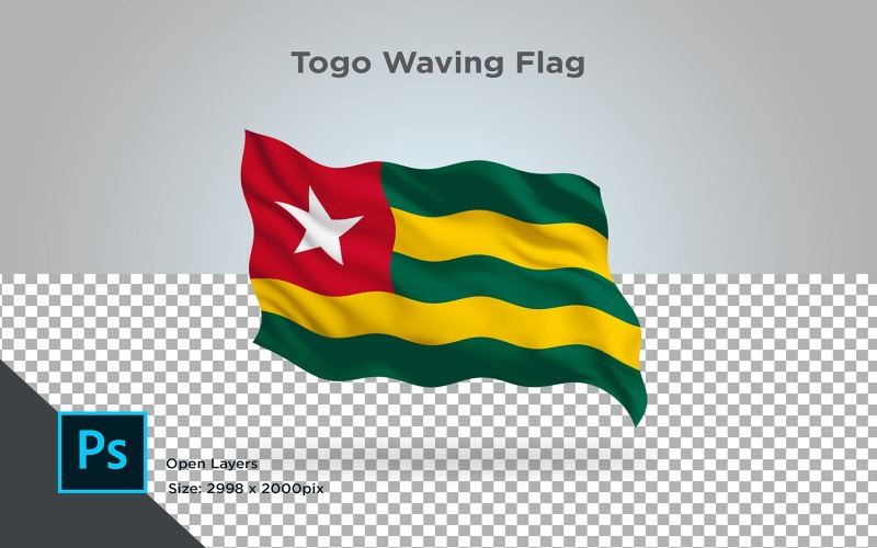 Download Иллюстрация "Togo Waving Flag - Illustration" / Togo Waving Flag - Illustration - Иллюстрация на тему графика togo,national,patriotic,europe,asia,republic,map,flag,country,cartography,geography,nation,illustration,graphic,vector,state,world,isolated,symbol,border