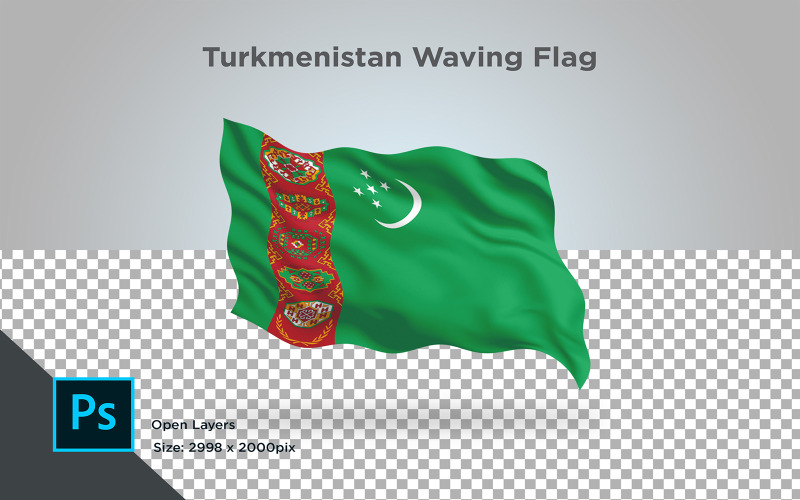 Turkmenistan zwaaien vlag - afbeelding