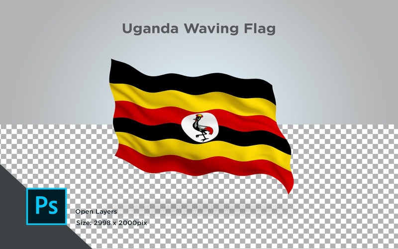 Ugandas viftande flagga - illustration