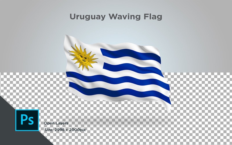 Uruguay hullámzó zászló - illusztráció