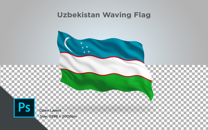 Usbekistan wehende Flagge - Illustration
