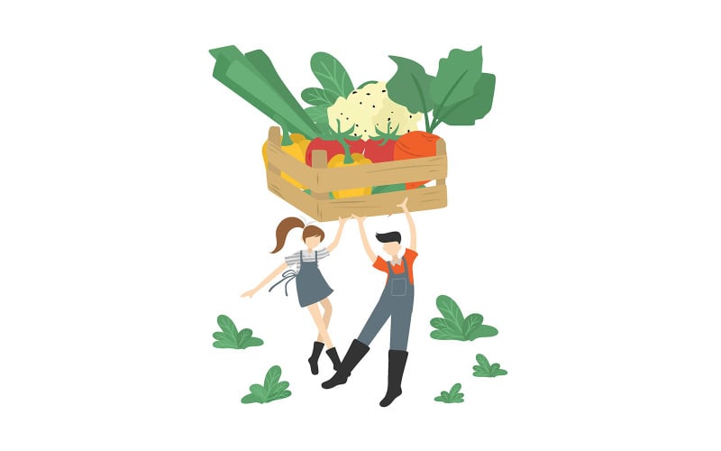 Download Иллюстрация "Vegetable Farming -  AS - Illustration" / Vegetable Farming -  AS - Illustration - Иллюстрация на тему графика vegetable,fruits,farm,farming,harvest,vector,professional,creative,graphic,green