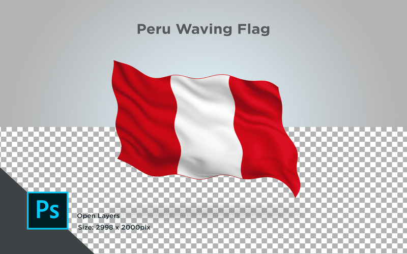 Vlající vlajka Peru - ilustrace