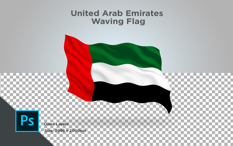 Zjednoczone Emiraty Arabskie macha flagą - ilustracja
