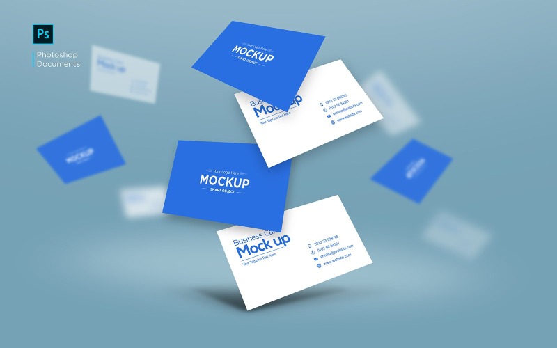 Biglietto da visita che cade mockup modello di progettazione del prodotto mockup