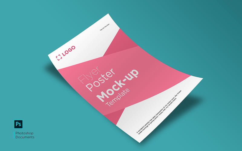 Red flyer and poster mockup design template product mockup