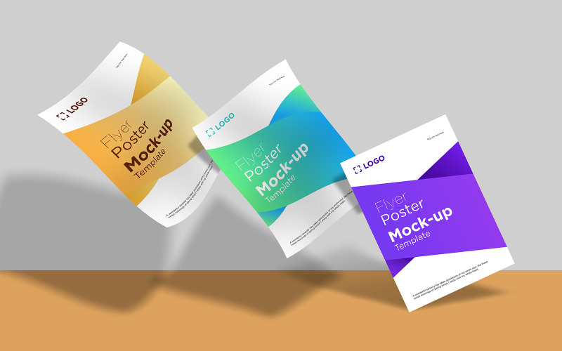 Download Мокап для продукта "Three A4 Flyer and Poster falling design Template product mockup" / Three A4 Flyer and Poster falling design Template product mockup - Мокап для продукта на тему графика logo,letterhead,flyer,mockup,template,design,mock,business,up,isolated,empty,paper,branding,black,phone,realistic,display,mobile,style,page