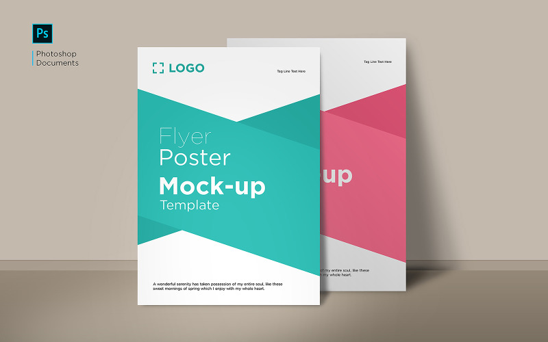 Download Мокап для продукта "Two flyer with wall mockup design template product mockup" / Two flyer with wall mockup design template product mockup - Мокап для продукта на тему графика logo,letterhead,flyer,mockup,template,design,mock,business,up,isolated,empty,paper,branding,black,phone,realistic,display,mobile,style,page
