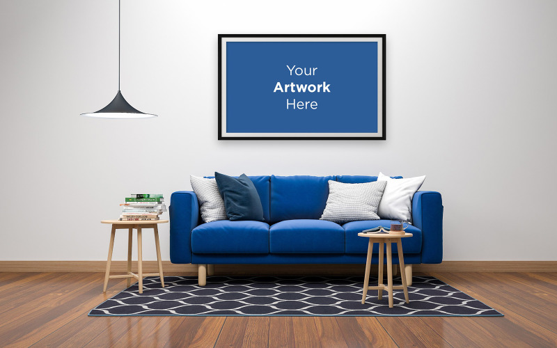 Download Мокап для продукта "Empty Photo frame with sofa in modern interior living room product mockup" / Empty Photo frame with sofa in modern interior living room product mockup - Мокап для продукта на тему графика couch,sofa,pillows,chair,living room,elegant,concept,green,lounge,up,mock,plant,3d rendering,minimalist,luxury,cozy,lifestyle,wooden,table,room