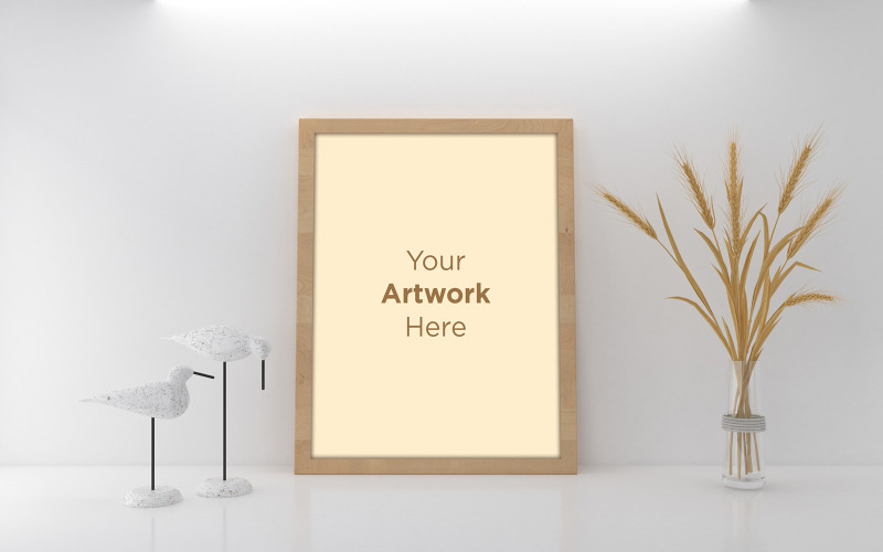 Download Мокап для продукта "Vertical frame mockup with wild rye bouquet in glass vase near white wall product mockup" / Vertical frame mockup with wild rye bouquet in glass vase near white wall product mockup - Мокап для продукта на тему графика livingroom,elegant,concept,up,mock,plant,minimalist,luxury,cozy,lifestyle,wooden,table,room,interior,design,home,living,modern,white,wall