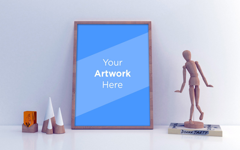 Download Мокап для продукта "Blank photo frame mockup with decor on table empty white wall product mockup" / Blank photo frame mockup with decor on table empty white wall product mockup - Мокап для продукта на тему графика livingroom,elegant,concept,up,mock,plant,minimalist,luxury,cozy,lifestyle,wooden,table,room,interior,design,home,living,modern,white,wall