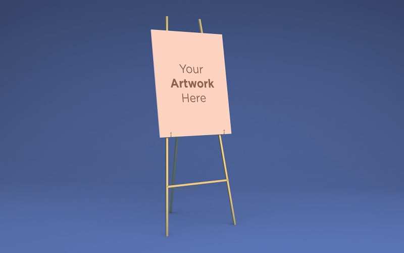 Download Brass materials Stand with Canvas Paint Board mockup ...