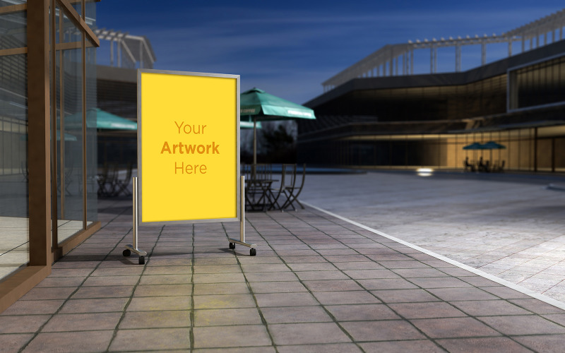 Download Мокап для продукта "Metallic outdoor stand mockup 3d rendered product mockup" / Metallic outdoor stand mockup 3d rendered product mockup - Мокап для продукта на тему графика promotional,communication,outdoor,metal,tent,mock up,billboard,store,modern,restaurant,menu,mockup,display,stand,blank,empty,template,white,banner,isolated