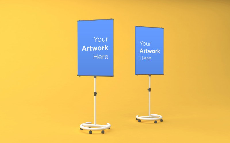 Download Мокап для продукта "Two A Stand Advertising Board with wheel yellow background product mockup" / Two A Stand Advertising Board with wheel yellow background product mockup - Мокап для продукта на тему графика promotional,communication,outdoor,metal,tent,mock up,billboard,store,modern,restaurant,menu,mockup,display,stand,blank,empty,template,white,banner,isolated