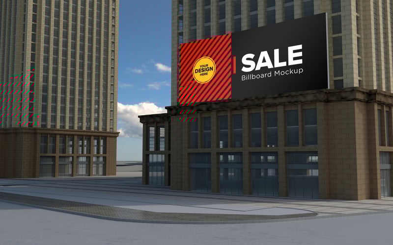 Download Мокап для продукта "Advertising Billboard sign mockup on building product mockup" / Advertising Billboard sign mockup on building product mockup - Мокап для продукта на тему графика signboard,shopping,audience,market,road,mockup,advert,promo,mock,canvas,exhibition,announcement,sky,design,ad,template,large,signpost,blank,board