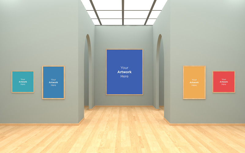 Download Мокап для продукта "Art Gallery Frames Muckup 3D Illustration and 3D rendering product mockup" / Art Gallery Frames Muckup 3D Illustration and 3D rendering product mockup - Мокап для продукта на тему графика studio,photo,light,rendering,concept,architecture,wall,mockup,interior,gallery,white,room,art,empty,space,picture,mock,up,blank,exhibition