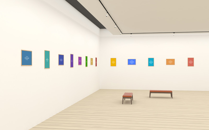 Große Kunstgalerie Rahmen 3D-Produktmodell