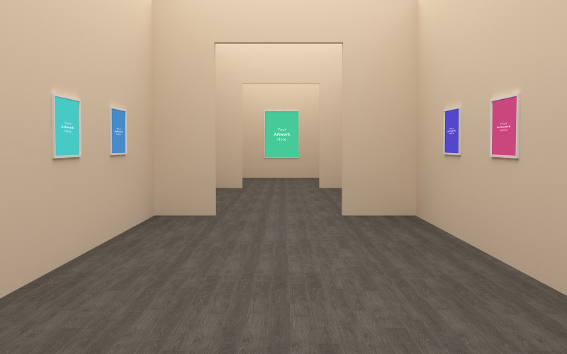 Download Мокап для продукта "Large Art Gallery Frames 3D product mockup" / Large Art Gallery Frames 3D product mockup - Мокап для продукта на тему графика studio,photo,light,rendering,concept,architecture,wall,mockup,interior,gallery,white,room,art,empty,space,picture,mock,up,blank,exhibition