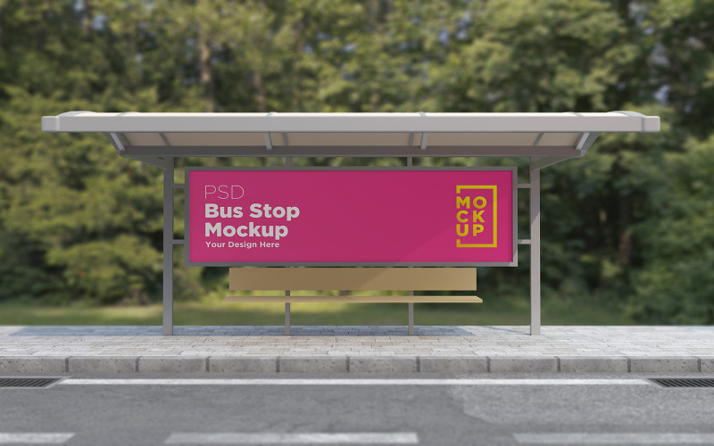 Download Мокап для продукта "Bus Stop Billboard product mockup" / Bus Stop Billboard product mockup - Мокап для продукта на тему графика communication,mock up,signboard,transport,road,roadside,frame,station,billboard,street,city,board,poster,blank,mockup,commercial,bus,stop,advertisement marketing,advertisement