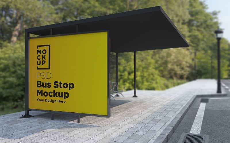 Download Мокап для продукта "Bus Stop Shelter Advertising Sign product mockup" / Bus Stop Shelter Advertising Sign product mockup - Мокап для продукта на тему графика communication,mock up,signboard,transport,road,roadside,frame,station,billboard,street,city,board,poster,blank,mockup,commercial,bus,stop,advertisement marketing,advertisement