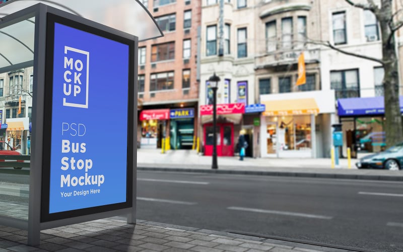Download Мокап для продукта "City Bus Stop Signage product mockup" / City Bus Stop Signage product mockup - Мокап для продукта на тему графика communication,mock up,signboard,transport,road,roadside,frame,station,billboard,street,city,board,poster,blank,mockup,commercial,bus,stop,advertisement marketing,advertisement
