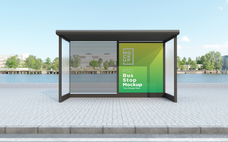 Download Мокап для продукта "Bus stop Shelter Billboard signage product mockup" / Bus stop Shelter Billboard signage product mockup - Мокап для продукта на тему графика communication,mock up,signboard,transport,road,roadside,frame,station,billboard,street,city,board,poster,blank,mockup,commercial,bus,stop,advertisement marketing,advertisement