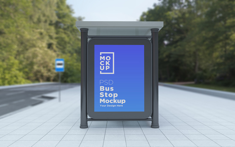 Download Мокап для продукта "City Bus Stop Sign advertising sign product mockup" / City Bus Stop Sign advertising sign product mockup - Мокап для продукта на тему графика communication,mock up,signboard,transport,road,roadside,frame,station,billboard,street,city,board,poster,blank,mockup,commercial,bus,stop,advertisement marketing,advertisement