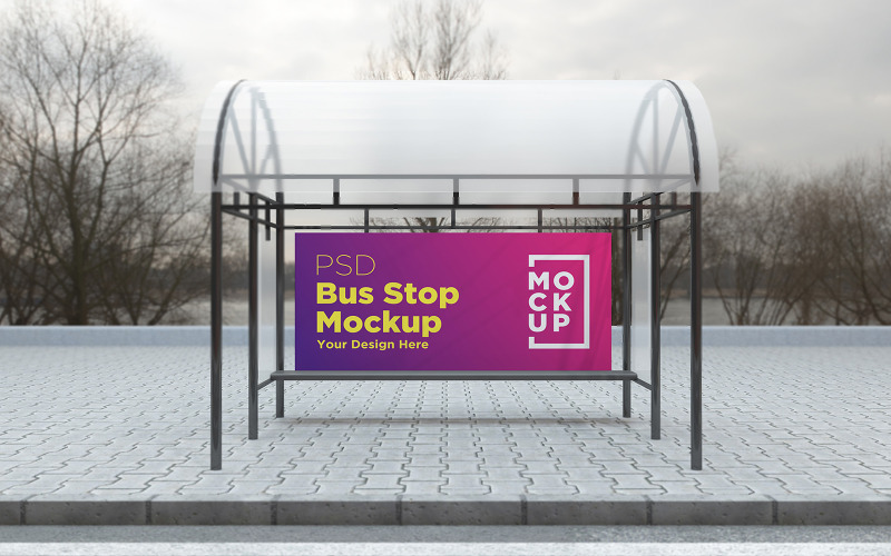 Fermata dell'autobus Shelter Billboard pubblicità mockup del prodotto