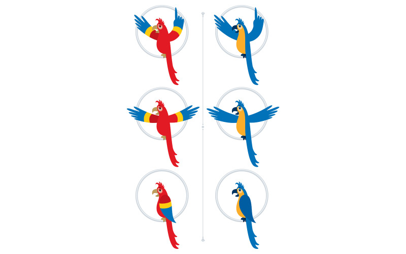 Download Иллюстрация "Parrot - Illustration" / Parrot - Illustration - Иллюстрация на тему графика parrot,bird,tropical,pet,parakeet,character,presenting,showing,talking,red,blue,vector,illustration,isolated,white,background,cartoon,clip art,clipart,decorative element