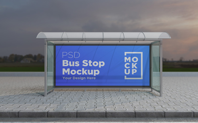 Şehir Otobüs Durağı Barınağı reklam panosu reklam ürünü maketi