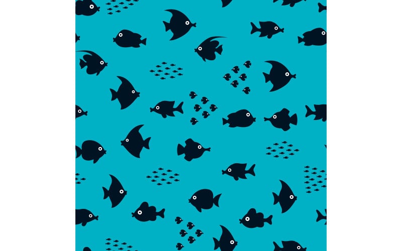 Download Иллюстрация "Cartoon Fish Silhouette Pattern - Illustration" / Cartoon Fish Silhouette Pattern - Illustration - Иллюстрация на тему графика cartoon,fish,saltwater fish,pattern,seamless,tile,silhouette,under,below,water,sea,ocean,underwater,undersea,deep,salt,reef,barrier,aquarium,aquatic