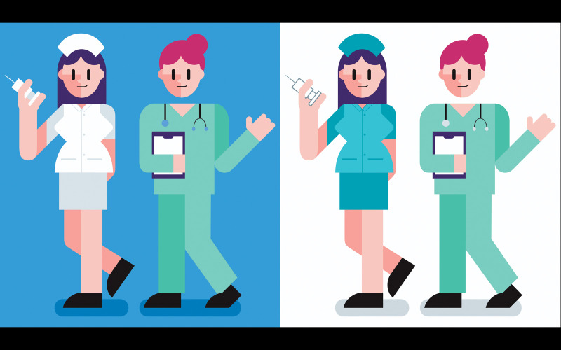 Download Иллюстрация "Nurse - Illustration" / Nurse - Illustration - Иллюстрация на тему графика nurse,assistant,doctor,medical,medicine,hospital,clinic,woman,character,person,female,healthcare,health,care,worker,profession,professional,service,emergency,concept