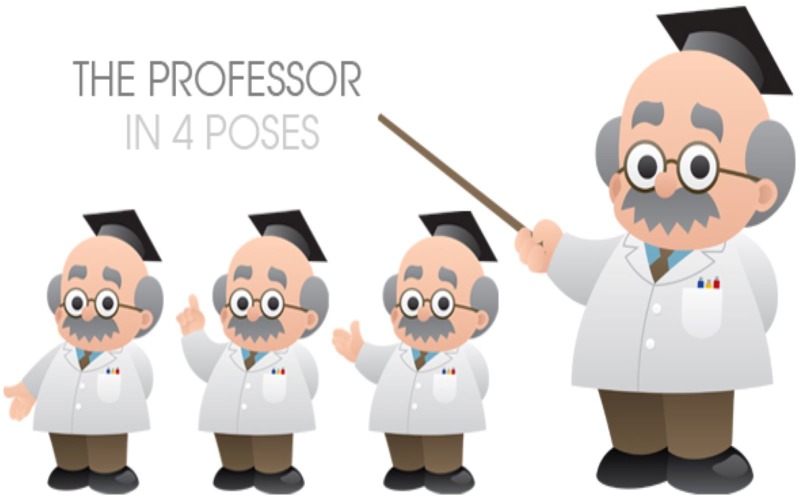 Download Иллюстрация "Professor - Illustration" / Professor - Illustration - Иллюстрация на тему графика professor,teacher,lecturer,scientist,tutor,instructor,cartoon,presenting,teaching,pointing,isolated,white,background,isolated on white,pointer stick,pointer,stick,character,school